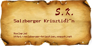 Salzberger Krisztián névjegykártya